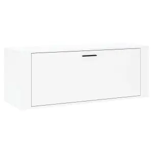 Berkfield Wall Shoe Cabinet High Gloss White 100x35x38 cm Engineered Wood