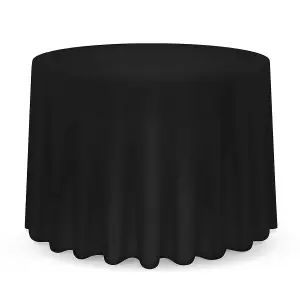 Neel Blue Round Tablecloth 178cm - Black