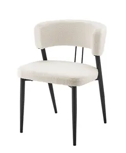 Cirrus White Boucle Dining Chair