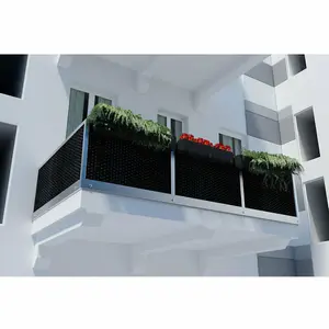 True Products Poly Rattan Weave Artificial Screening Fencing Balcony - 1m x 1m - Black