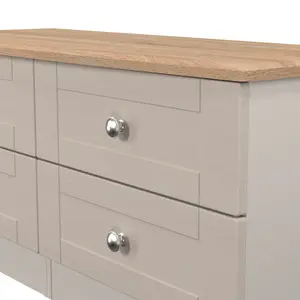 Sussex Ready assembled Beige & oak 4 Drawer Bed box (H)502mm (W)1117mm (D)414mm