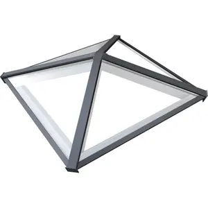 Atlas Grey on White Square Roof lantern with Self Clean Solar Blue glass, (L)1.75m (W)1.75m (H)420mm