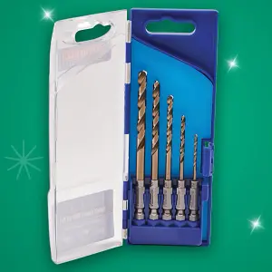 Faithfull Set of 5 Cobalt Impact Drill Bit Set Quick Change HSS