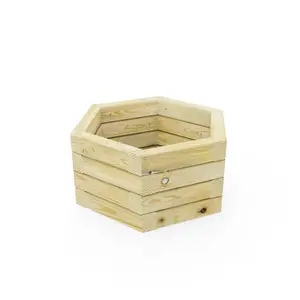 OutdoorGardens Stackable Wooden Hex Planter - 600mm