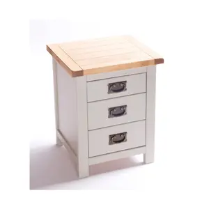 Argenta 3 Drawer Bedside Table Brass Drop Handle