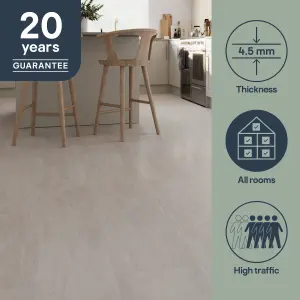 GoodHome Mambo Beige Natural Travertine effect Textured Click vinyl Tile, 2.23m²