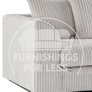 Luxor Cream Jumbo Cord Large 5 Seater Corner Sofa Long Right Hand Facing