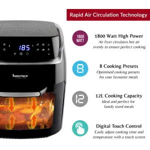 Innoteck 12L Digital Air Fryer Oven with Rotisserie