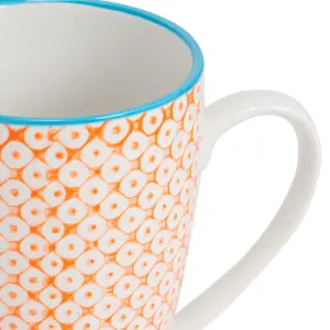 Nicola Spring - Nicola Spring - Hand-Printed Mug - 330ml - Orange