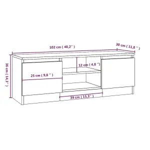 Berkfield TV Cabinet with Door Grey Sonoma 102x30x36 cm