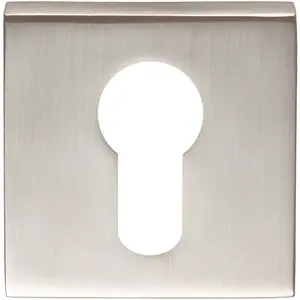 Square Euro Profile Escutcheon Concealed Fix 52 x 52mm Satin Chrome