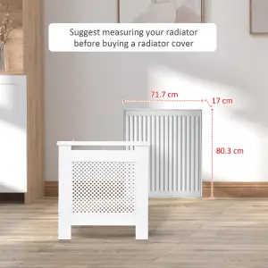 HOMCOM Radiator Cover Heating Cabinet Solid MDF Small Sized White Modern Home