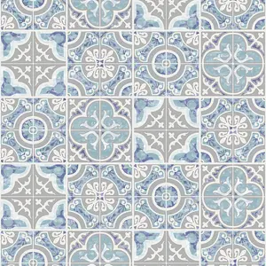 SK Filson Blue Mozaic Tiles Wallpaper