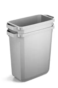 Durable DURABIN Grey Rectangular Recycling Bin + Grey Hinged Lid - 60L