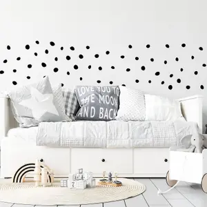 Walplus Dalmatian Polka Dots Classic Black X 4 Kids Sticker PVC Black