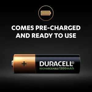 Duracell Rechargeable AA Battery, Pack of 4