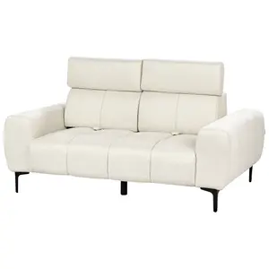 2 Seater Fabric Sofa Cream VEGAMO