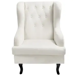 Wingback Chair ALTA Velvet Off-White