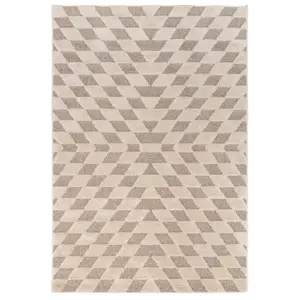 Silver Grey Diamond Living Area Rug 160cm x230cm