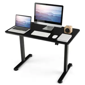 Costway 110 x 60cm Electric Height Adjustable Standing Desk Sit to Stand Computer Workstation Table