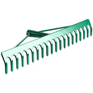 Garden Rake, Steel Hardened Heavy-Duty Rake Head for Hay, Leaves, Lawn, Ideal Gardening Tool (18 Tines - 48 cm / 19 in)