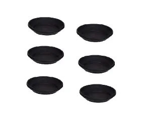 6 x 20cm Plant Pot Saucer Small Venetian Black Colour Plastic Plant Saucer Dish