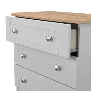 Sussex Ready assembled Grey & oak 3 Drawer Chest (H)692mm (W)765mm (D)415mm