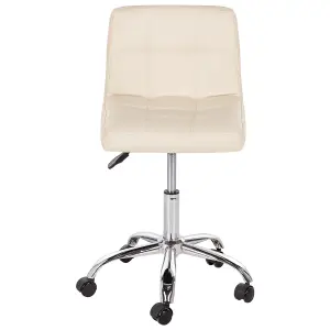 Desk Chair Faux Leather Beige MARION