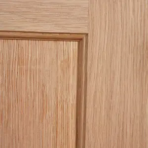 4 panel Unglazed Oak veneer Internal Door, (H)1981mm (W)762mm (T)35mm