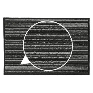  Non-Slip Indoor Door Mat Black / Rectangle W40 x L60 cm