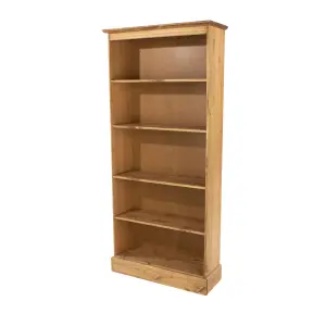 Tall 5 shelf bookcase, antique waxed finish, Cotswold range