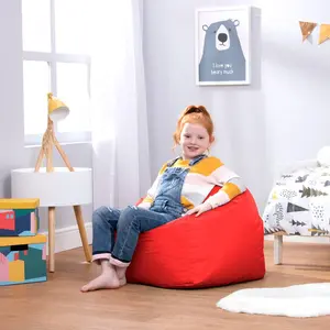 Veeva Kids Classic Bean Bag Chair Red / 50cm H x 53cm W x 53cm D