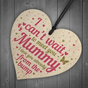 Red Ocean Wooden Heart Gift From Baby To Mummy To Be From Bump Present Baby Keepsake Baby Shower Gift