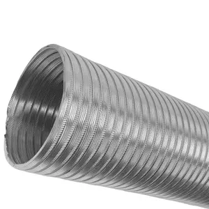 Aluminium Flexible Pipe Expandable Alloy Air Duct Tube Heat Resistant Hose (Length: 3 m / 10 ft, Diameter: 160 mm / 6.30 in)