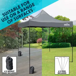 Dellonda Premium 3x3m Pop-Up Gazebo & Side Walls with Carry Bag, Stakes & Weight Bags