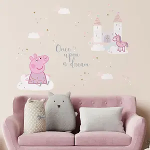 Stickerscape Once Upon a Dream Peppa Pig (Large Size) Children's Bedroom Playroom Décor Self-Adhesive Removable