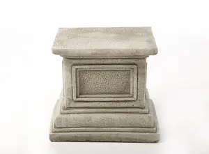 Pair of Large Victorian Stone Cast Urns with Plinths