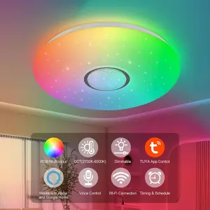 LED Smart Ceiling Light, 24 Watts RGB CCT 2700K-6500K, Dimmable