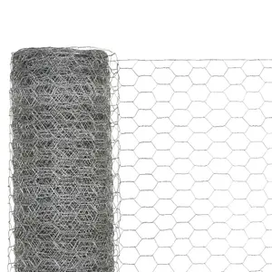 Berkfield Chicken Wire Fence Galvanised Steel 25x1.2 m Silver