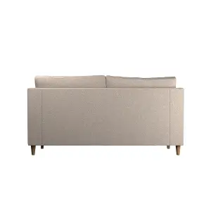 Baxter Oatmeal Tufted Fabric 3 Seater Sofa