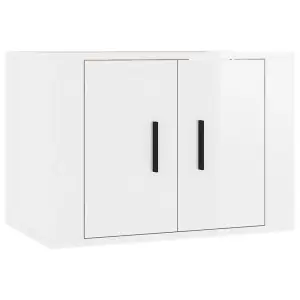 Berkfield Wall-mounted TV Cabinets 2 pcs High Gloss White 57x34.5x40 cm