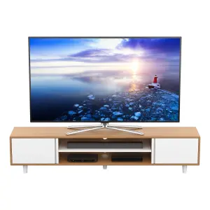 AVF Harbour Extra Wide 2m TV Stand Light Wood and White