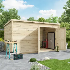 BillyOh Pro Pent Log Cabin Wooden Shed - W4.0m x D2.0m (13 x 7ft) - 19mm Thickness