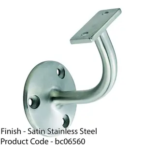 Heavy Duty Stair Handrail Bannister Bracket Arm - Satin Steel 85mm Proj Holder