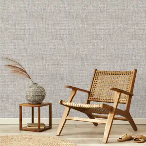 Superfresco Easy Heavy Linen Beige Fabric effect Smooth Wallpaper