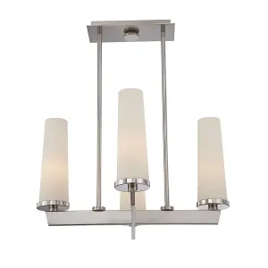 Elstead Chelsea Loft Contemporary 4 Light Chandelier Brushed Nickel