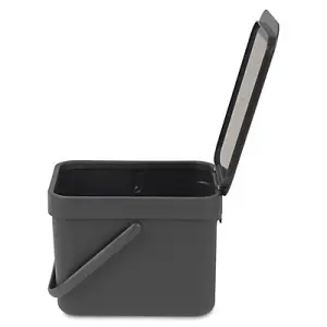 Brabantia Sort & go Grey Plastic Bin - 6L