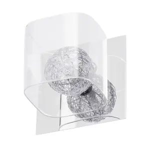 Litecraft Verona Chrome 1 Lamp Wire Globe Wall Light