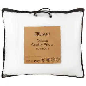 Set of 2 Pillows PELISTER Japara Cotton Low 50 x 60 cm White