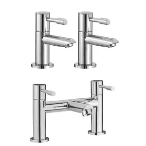 Nes Home Remy Basin & Bath Filler Mixer Taps Chrome